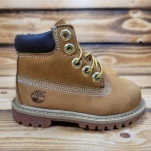 Timberland Boots for Boys Girls Toddlers Leather Wheat Premium Waterproof